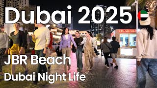 JBR Beach Dubai Night Stroll | Explore the Best of Dubai Beach After Dark [4K]