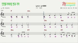 [가요 반주-악보\u0026가사 포함] 달맞이꽃 - 이용복  Am코드