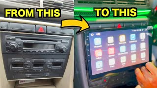 HOW TO INSTALL APPLE CARPLAY IN A AUDI B6 FROM SINGLE DIN TO DOUBLE DIN