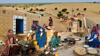 Pakistani Hindu Women daily Routine in Desert | Cooking village Food | Village Life Pakistan