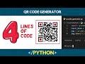 Generate QR Code With 4 Lines Of Python Code #python #qrcode