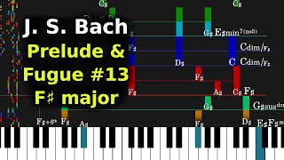 Prelude and Fugue #13 in F# major BWV 858 | J. S. Bach | Chord analysis \u0026 visualization