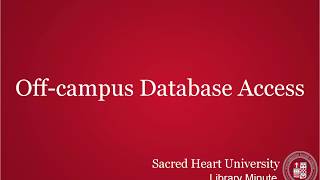 Off-Campus Database Access