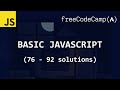 freeCodeCamp solutions - Basic JavaScript (76 - 92)