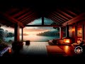 Soft Rain in Cabin Log | Crackling Fire and Rain Sounds for Relax and Sleeping 708