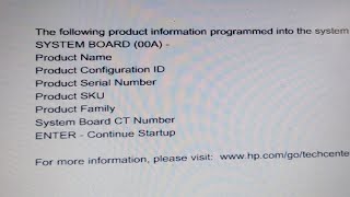 HP Product Information Invalid SOLUTION #hp