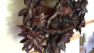 Magnificent 5 Foot Romantic Heavily Carved Musical Antique Cuckoo Clock blackforestclocks.org