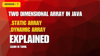Session - 7 | Two dimensional array in java | QA Mastery