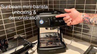 Sunbeam mini barista EM4300K coffee machine unboxing \u0026 demonstration