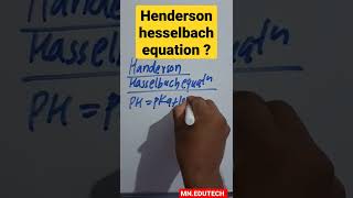 Henderson hesselbach equation # blood pH.#shorts #ytshorts #viral