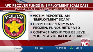 Amarillo police recover funds in employment scam case