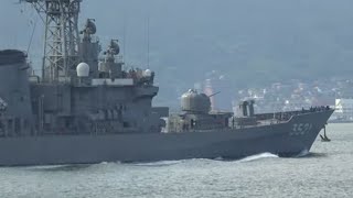 【警告信号】海上自衛隊 練習艦隊 かしま『鹿島』しまかぜ『島風』関門海峡西航