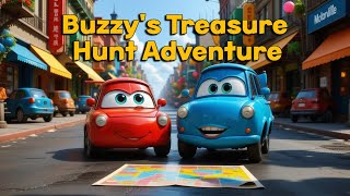 🚗💨 Buzzy \u0026 Rev's Treasure Hunt Adventure! | Fun Car Story for Kids 🚦🌟