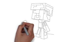 How to Draw Minecraft Steve Diamond Armor Step by Step Video Tutorial