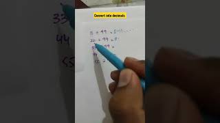 Convert Into Decimals Mathematics Mathstricks Decimal