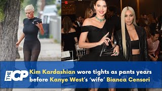 Kim Kardashian wore tights as pants years before Kanye West’s ‘wife’ Bianca Censori