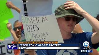 Residents protest toxic algae in Stuart