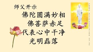 师父开示佛陀圆满妙相 佛菩萨赤足代表心中干净 光明磊落