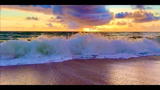 4K Stormy Yet Peaceful Beach: Mesmerizing Sea Waves \u0026 Magical Skies | Relax \u0026 Fall Asleep  (7 Hours)