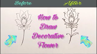 Art is Fun! How to Draw Easy Decorative Flower, TRY it, A Step by step Pencil Drawing /sketch Lesson