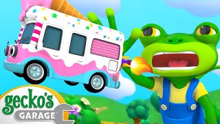 Gecko Screams for Flying Ice Cream | Gecko's Garage | Trucks For Children | Cartoons For Kids