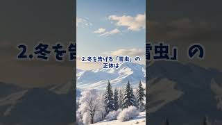 雪に関する雑学2選