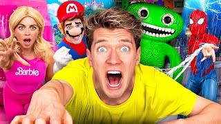 100 MOVIE HACKS IN 24 HOURS!! Busting Barbie Myths & How To Survive Roblox Rainbow Friends
