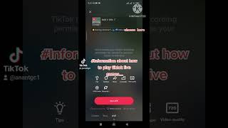 Information about how to play tiktok live games....