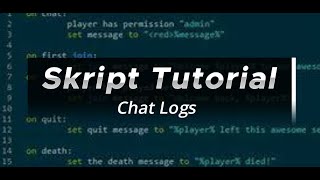 How to Create chat logger in minecraft | Skript Tutorial