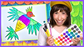 How to Draw a Colorful Bird! | Easy Bird Drawing with Bri Reads