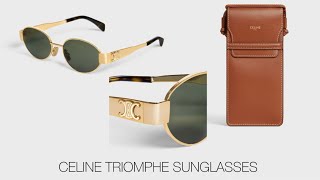 UNBOXING | Viral CELINE Triomphe Metal Sunglasses | Gold ✨