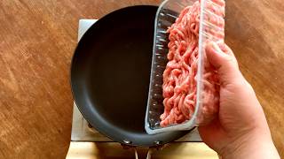 Japanese hamburger, no dough, no knives. Just take the mince out of the packet!