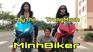 Nữ Biker Xinh Đẹp Trú Mưa - Hậu trường Thy Thỏ , TrangMoon | MinhBiker