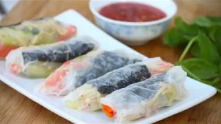 How to Make Thai Fresh Spring Rolls- Thai Summer Rolls- Healthy Spring Rolls Recipe