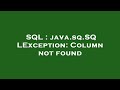 SQL : java.sq.SQLException: Column not found