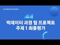 2024 채용연계형 sw 전문인재양성 빅데이터 과정 팀 프로젝트 주제 1 최종 평가