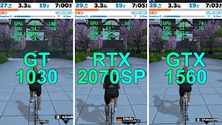 Zwift graphics comparison @Neokyo (RTX 2070SP vs GTX 1650 vs GT 1030)