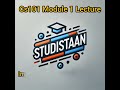 cs101 introduction to computing what is computer science module 1 short lecture studistaan