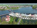 stunning aerial views of the rainbow houses in houten netherlands