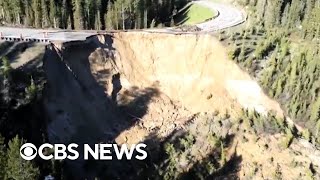 Massive chunk of Wyoming road to Yellowstone collapses