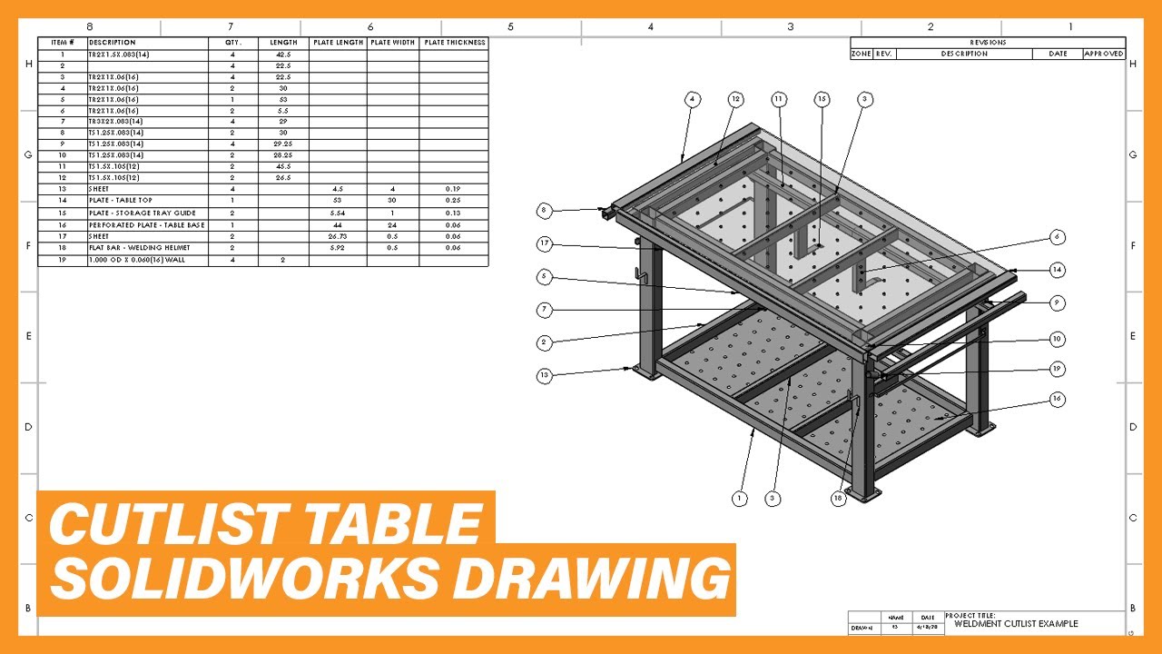 How To Create A PERFECT Weldment CUTLIST | SolidWorks Drawing - YouTube