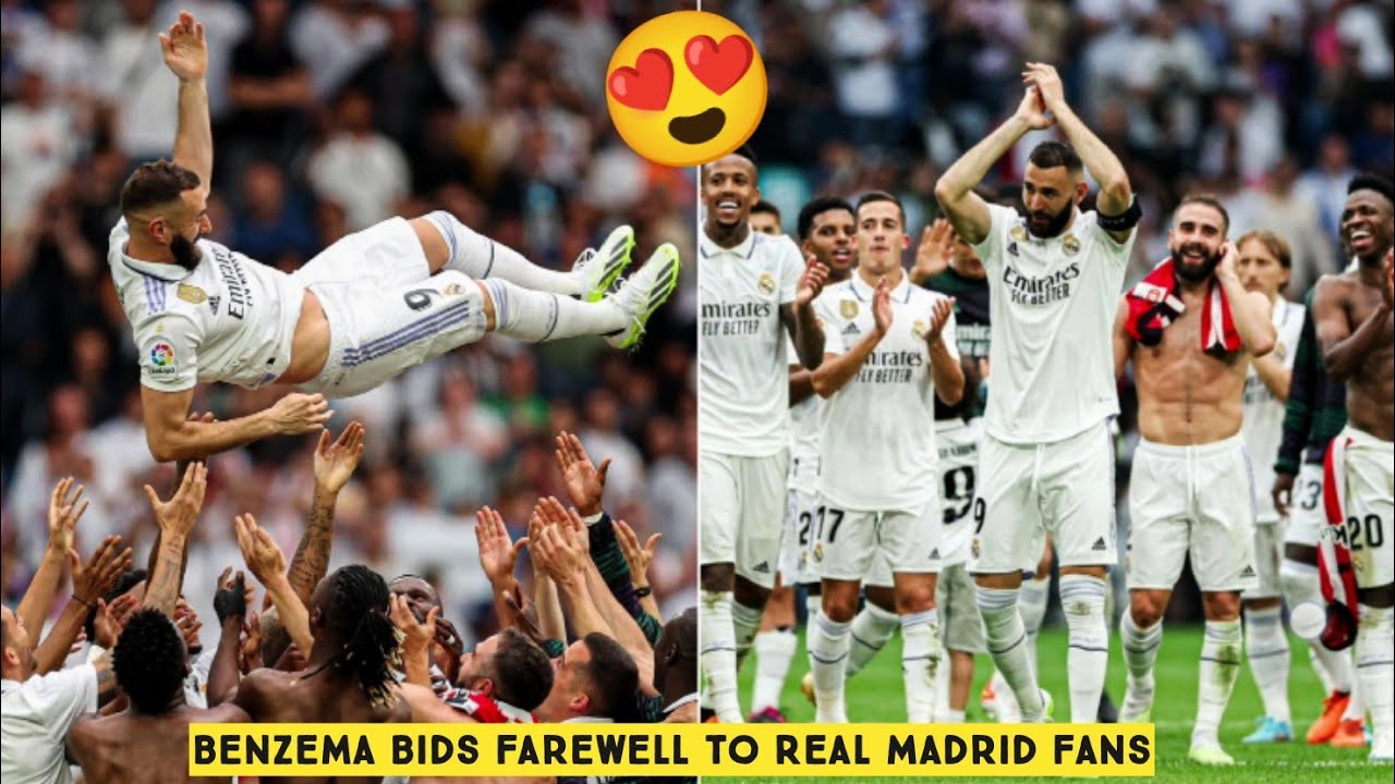 😍 Benzema Bids Farewell To Real Madrid Fans At Santiago Bernabeu - YouTube