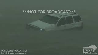 8-25-2017 Corpus Christi, Tx Hurricane Harvey, car stranded in water people rescued surge over roads