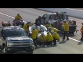 nhra funny car driver alexis dejoria hits the wall in las vegas