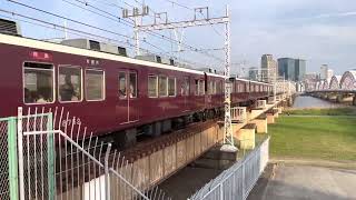 阪急8002f(classic8000,桜HM付)淀川橋梁通過