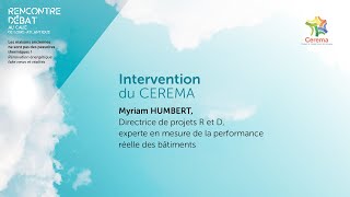 Les maisons anciennes ne sont pas des passoires thermiques. Intervention du CEREMA : Myriam Humbert.