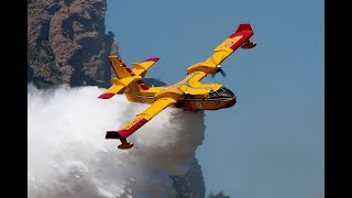 Canadair taking Water @ Slovenia - Bohinj Lake for the first time