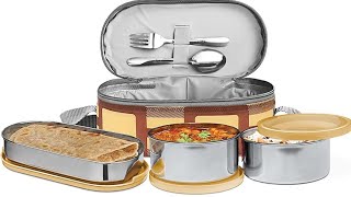 Milton Tiffin box from Amazon Review | MILTON Corporate Lunch Stainless Steel Containers Set of 3