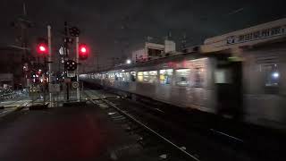 南海高野線 北野田駅 6000系(6001+6907編成[リバイバル無塗装])急行三日市町行 停車