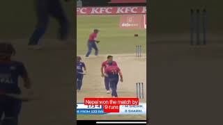 Nepal won the game by 9 runs